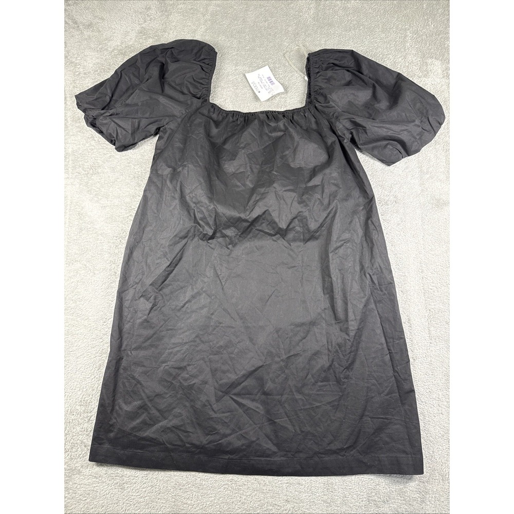 NWT Sanctuary Women's Puff Sleeve Square Neck Babydoll Dress Black Size L *READ*